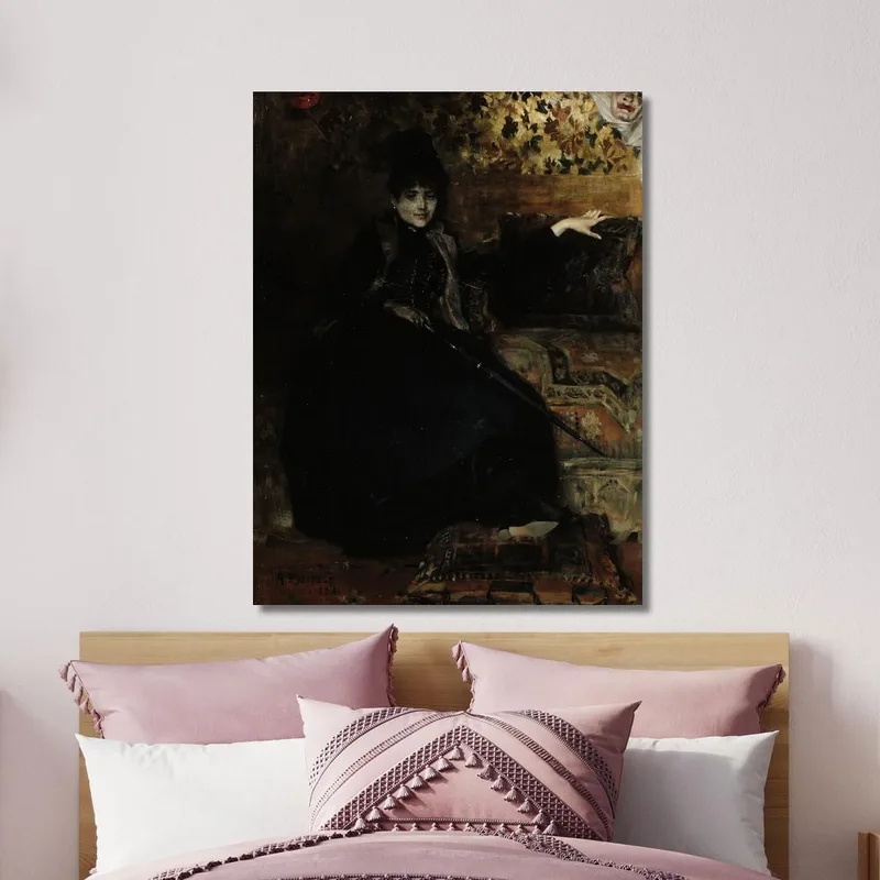 Signora In Nero Seduta Thérèse Noire Albert Edelfelt