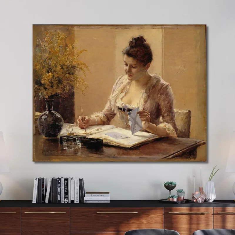 Señora Escribiendo Una Carta Albert Edelfelt