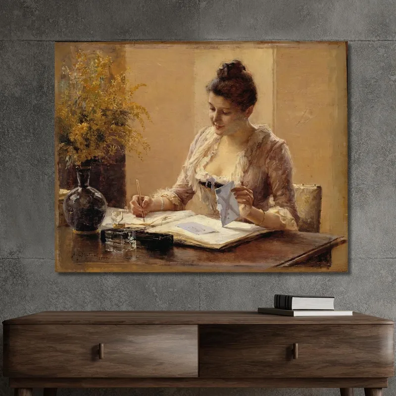 Señora Escribiendo Una Carta Albert Edelfelt