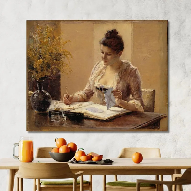 Señora Escribiendo Una Carta Albert Edelfelt
