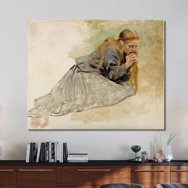 Maria Maddalena Inginocchiata Studio Per Cristo E Maria Maddalena Albert Edelfelt