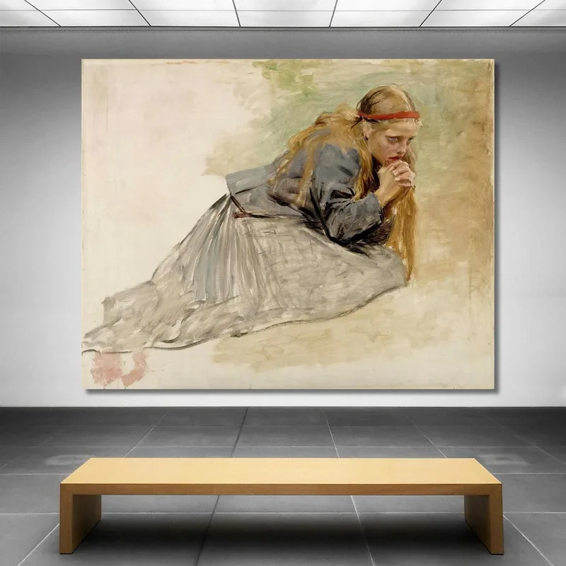 Maria Maddalena Inginocchiata Studio Per Cristo E Maria Maddalena Albert Edelfelt