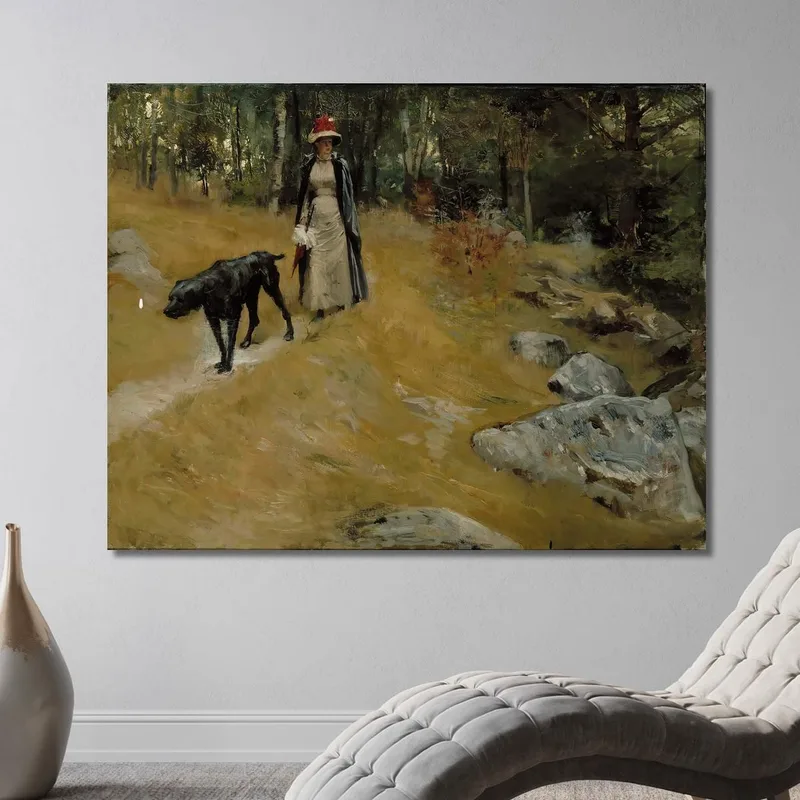 Am Ufer Annie Edelfelt Mit Einem Hund Albert Edelfelt