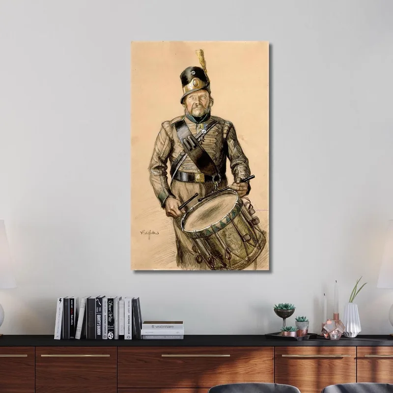Ilustración De La Historia Del Baterista Nord Vänrikki Taburete Albert Edelfelt