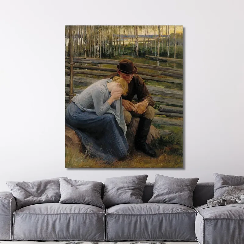 Sorrow Variation Of The Illustration For The Poem At The Fair Of Vernamo Albert Edelfelt