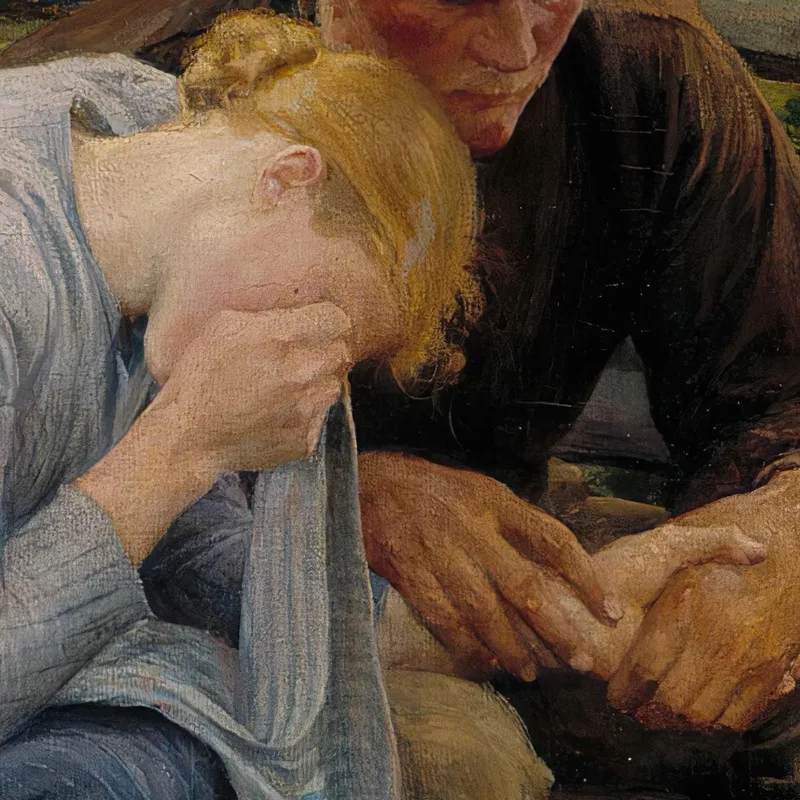 Sorrow Variation Of The Illustration For The Poem At The Fair Of Vernamo Albert Edelfelt