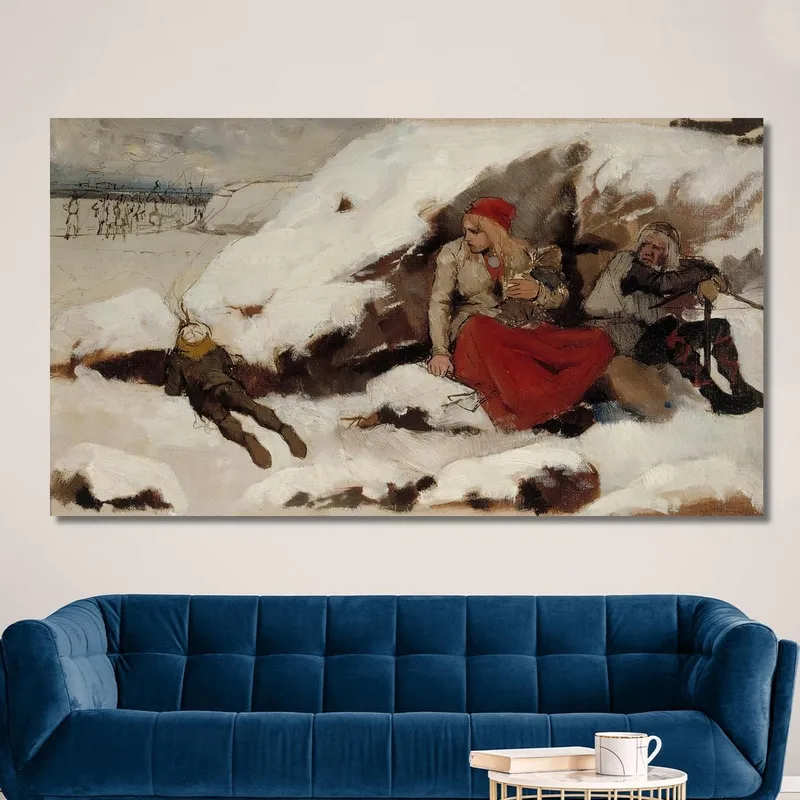 Studio Per Il Villaggio Bruciato Albert Edelfelt
