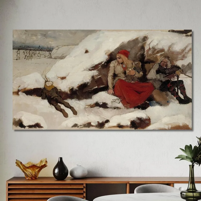 Studio Per Il Villaggio Bruciato Albert Edelfelt