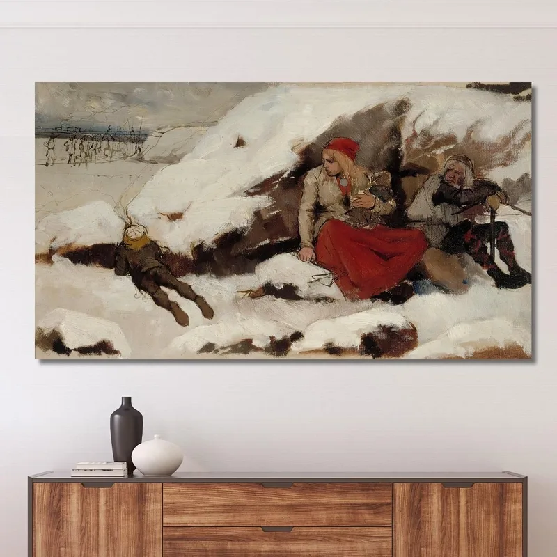 Studio Per Il Villaggio Bruciato Albert Edelfelt