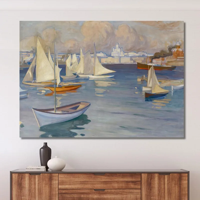 The Nyländska Jaktklubben Harbor In Helsinki Albert Edelfelt