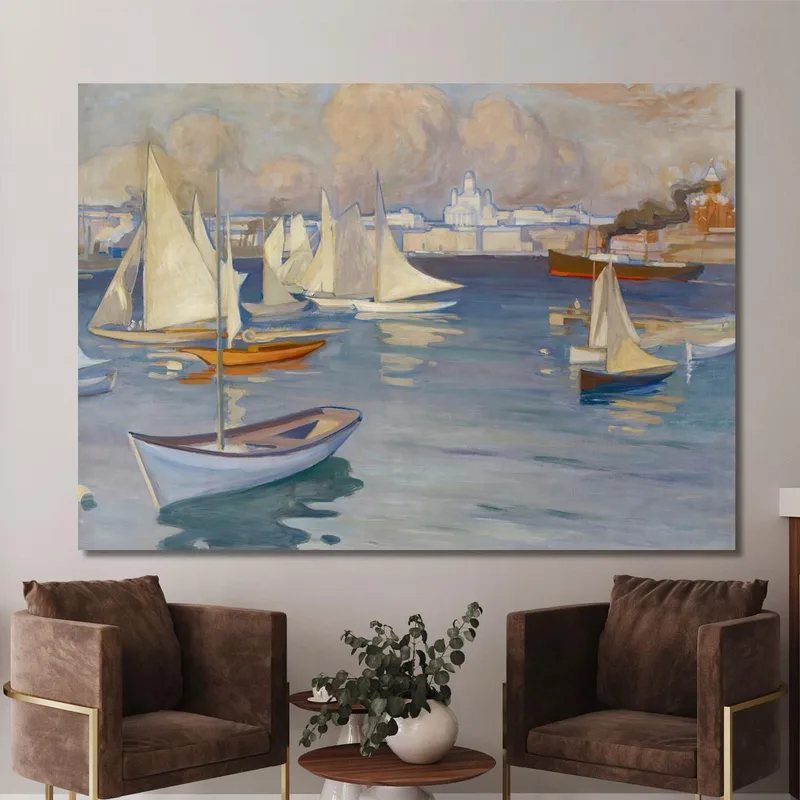 The Nyländska Jaktklubben Harbor In Helsinki Albert Edelfelt