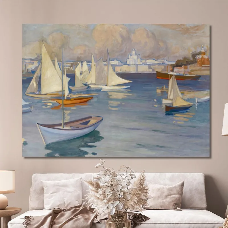 The Nyländska Jaktklubben Harbor In Helsinki Albert Edelfelt