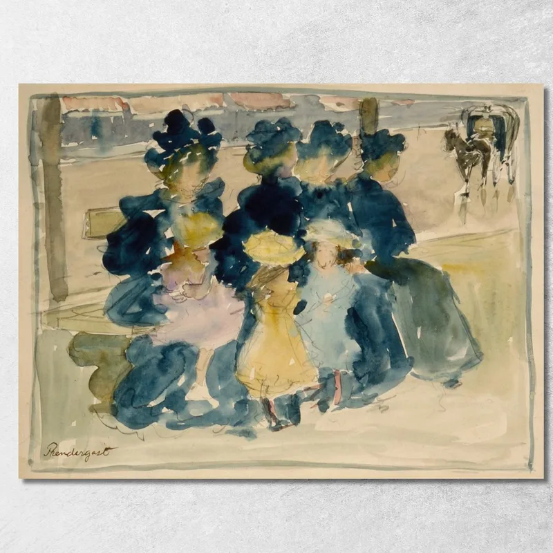 Entlang Des Boulevards Maurice Prendergast drucken auf leinwand