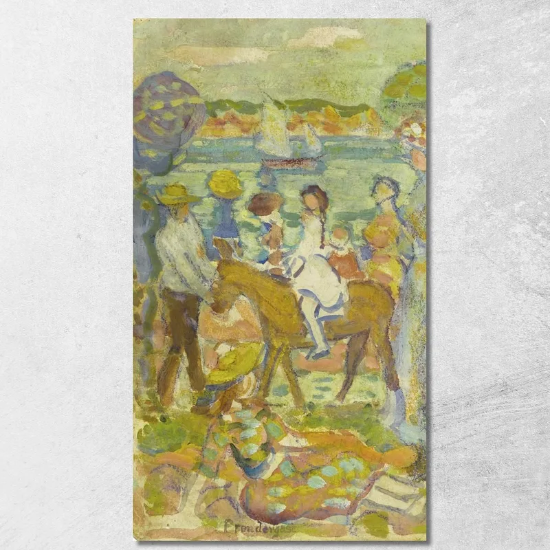 Gruppe Von Figuren Mit Esel Maurice Prendergast drucken auf leinwand