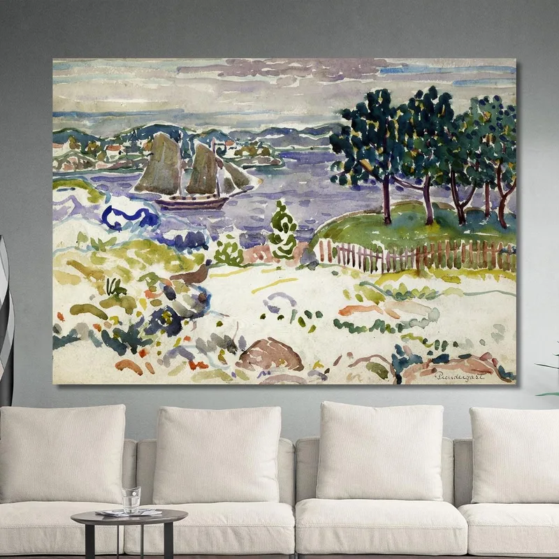 Anse Avec Voilier Maine Maurice Prendergast