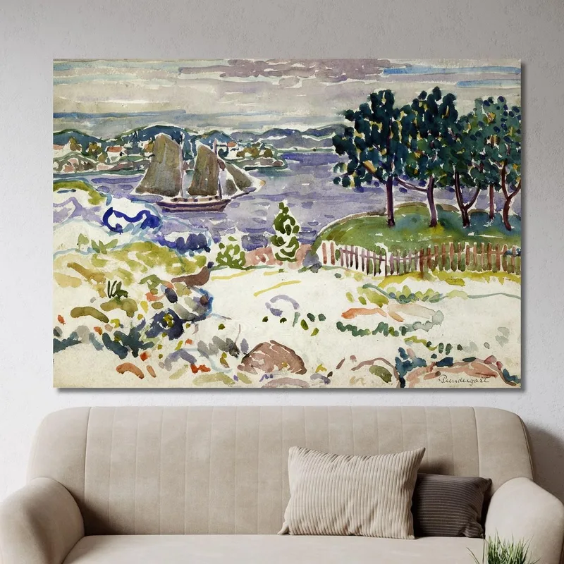 Anse Avec Voilier Maine Maurice Prendergast