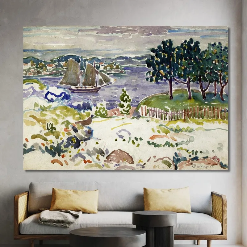 Anse Avec Voilier Maine Maurice Prendergast