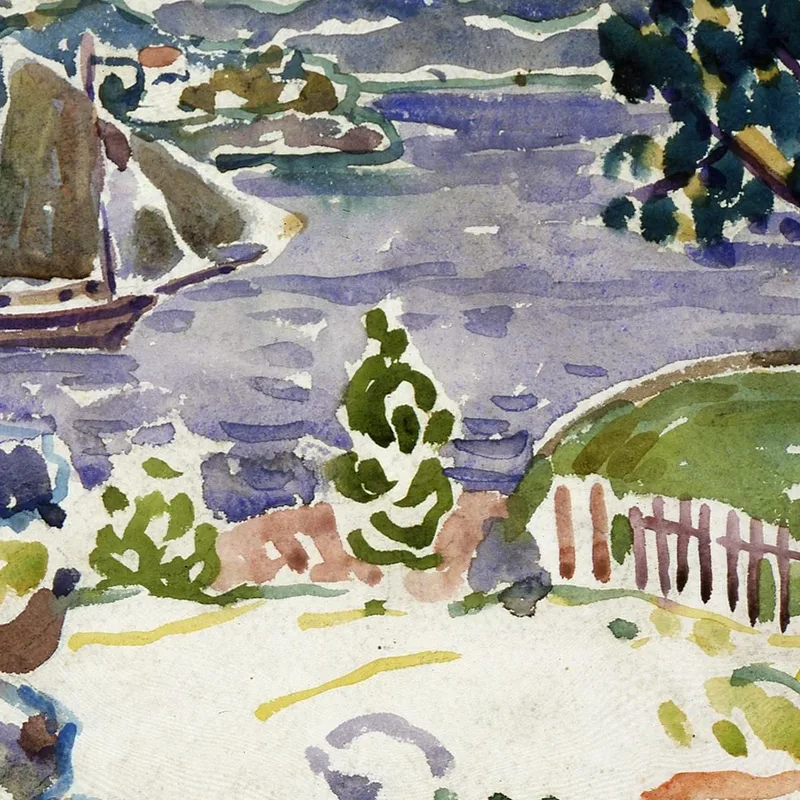 Anse Avec Voilier Maine Maurice Prendergast
