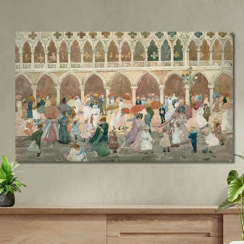 Luz Del Sol En La Piazzetta Maurice Prendergast