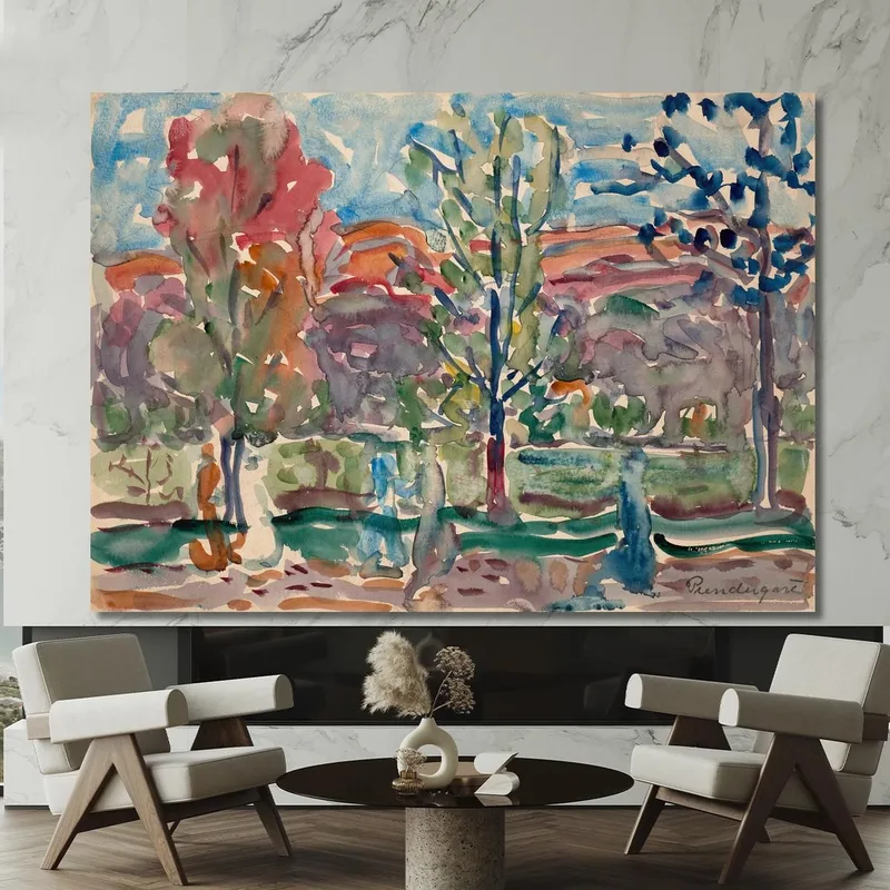 Arbres Contre Montagne Maurice Prendergast