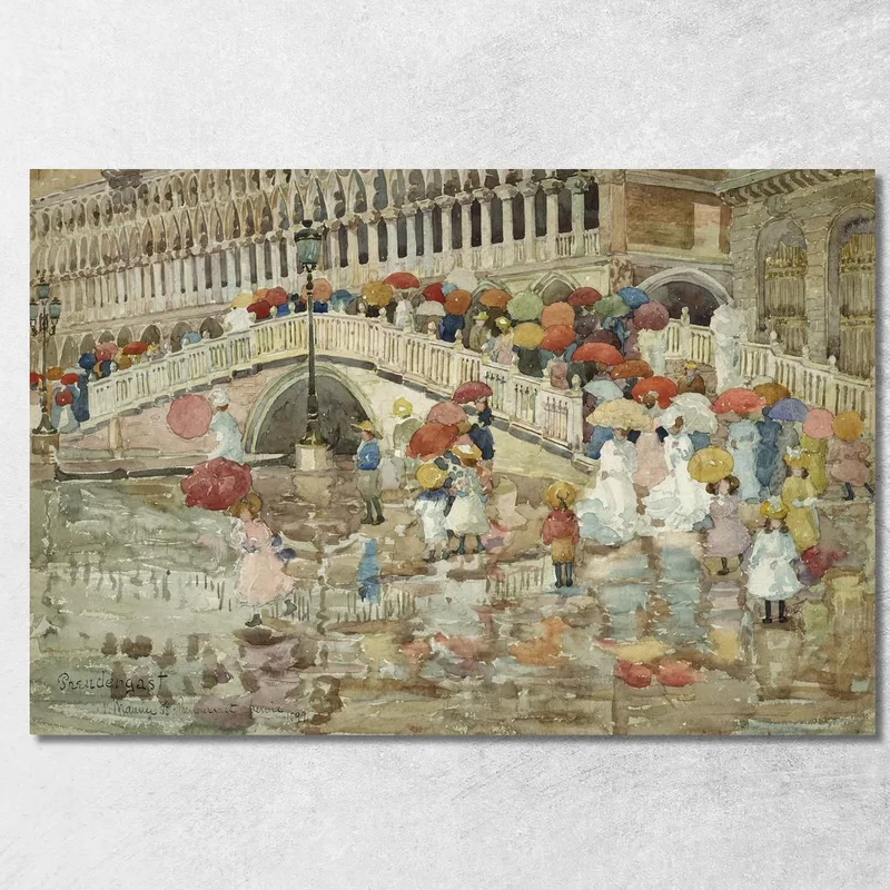Ombrelli Sotto La Pioggia Maurice Prendergast quadro stampa su tela