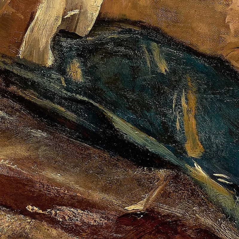 An Old Woman With Cat Max Liebermann