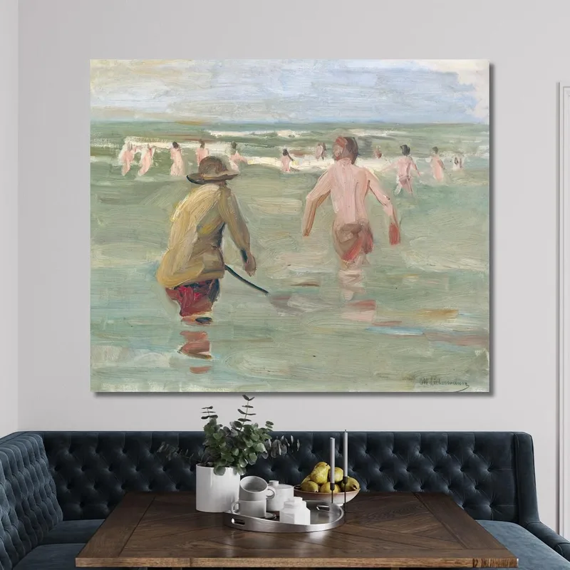 Bathing Boys With Crab Fisherman Max Liebermann