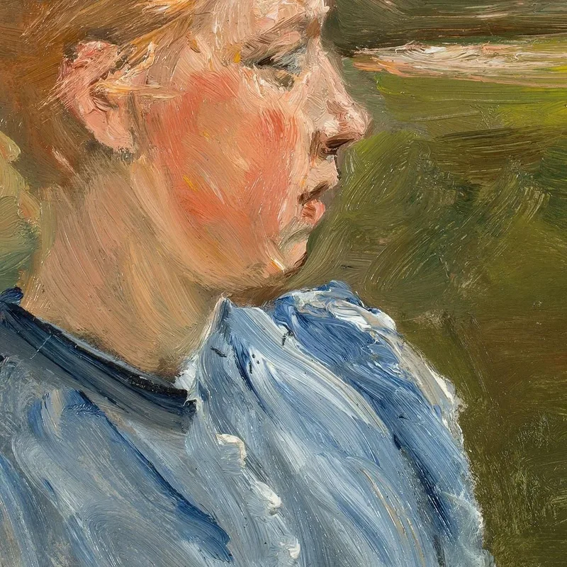 Blue Girl In Landscape Peasant Girl Max Liebermann