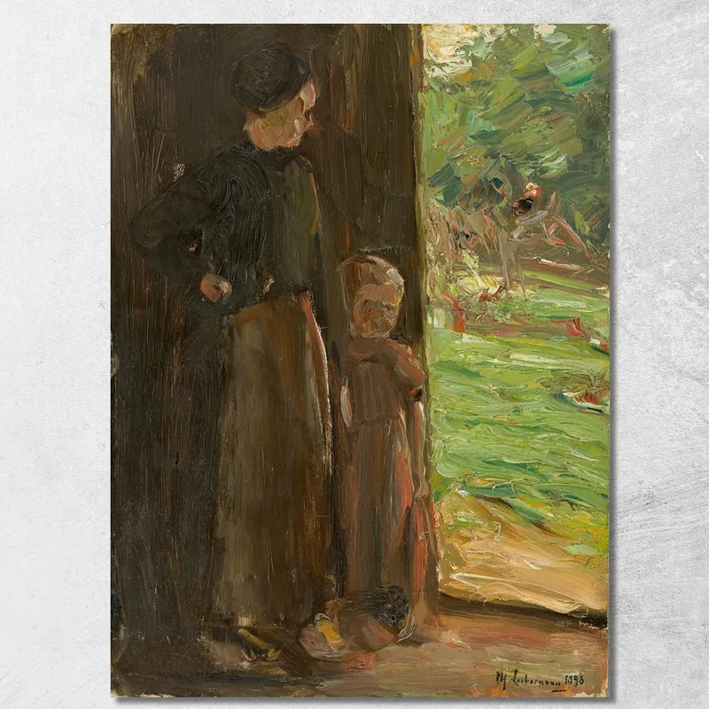 Peasant Woman With Child Under The Door Woman And Child In The Doorway Max Liebermann canvas print