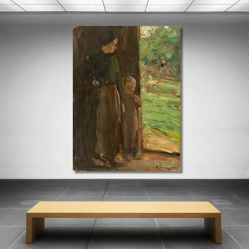 Bäuerin Mit Kind Unter Der Tür Frau Und Kind In Der Haustür Max Liebermann