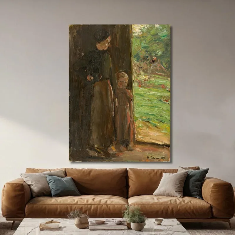 Bäuerin Mit Kind Unter Der Tür Frau Und Kind In Der Haustür Max Liebermann