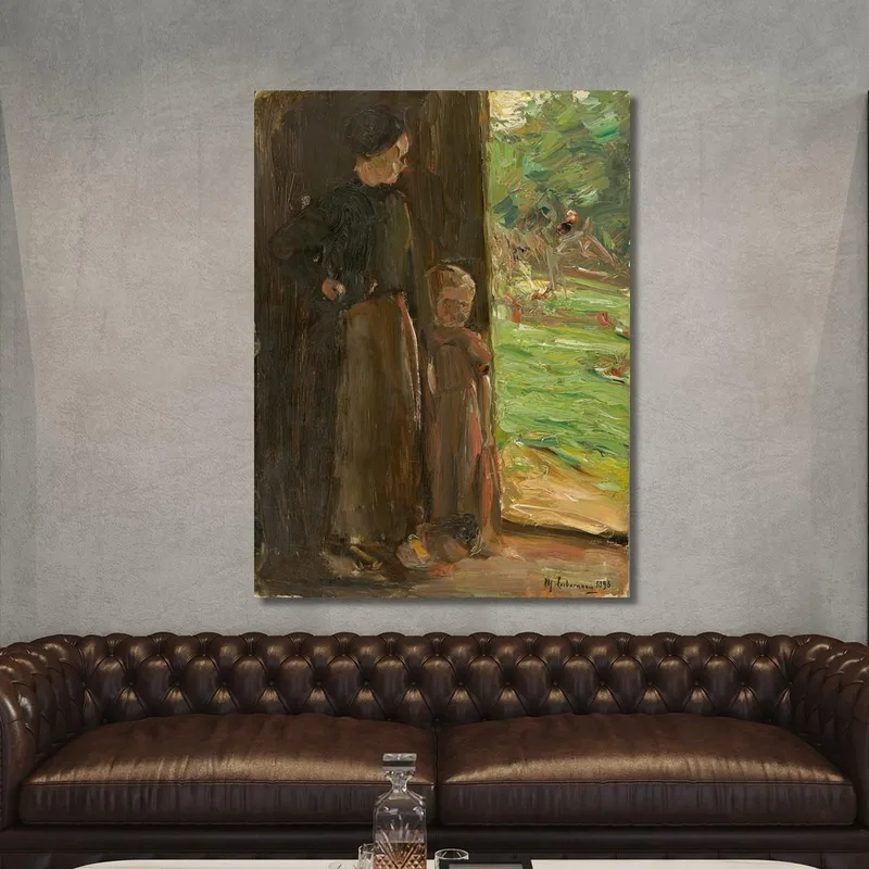 Bäuerin Mit Kind Unter Der Tür Frau Und Kind In Der Haustür Max Liebermann