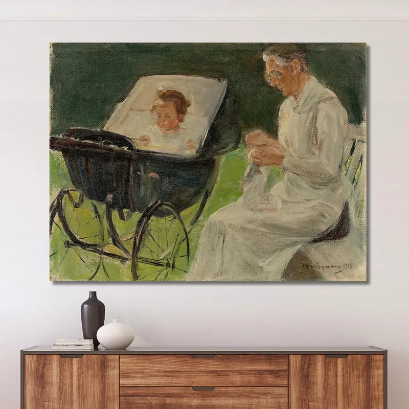The Artist'S Granddaughter With Her Nanny In Wannsee Garden Max Liebermann