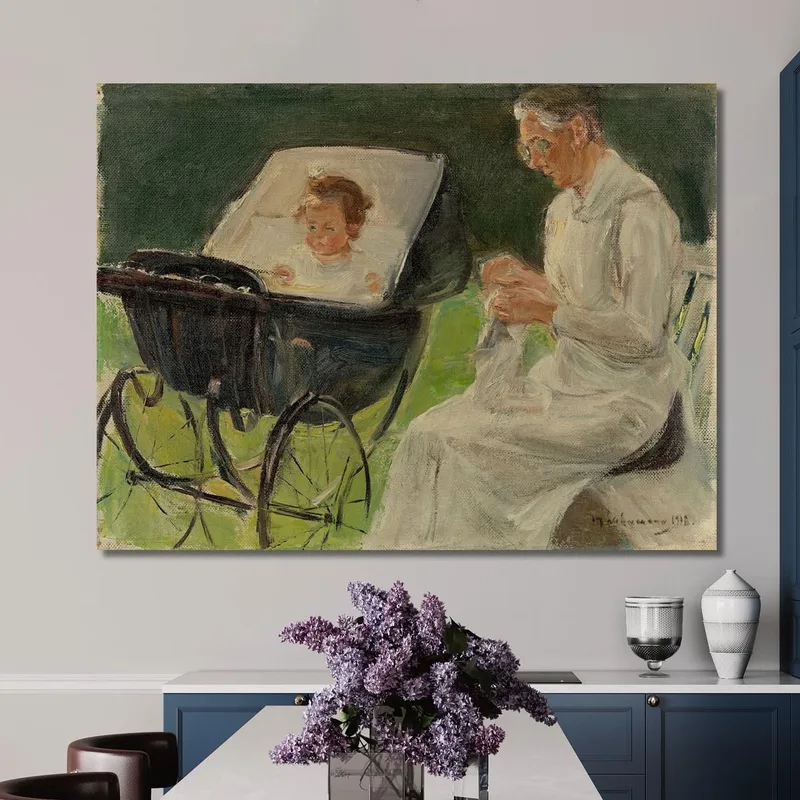 The Artist'S Granddaughter With Her Nanny In Wannsee Garden Max Liebermann