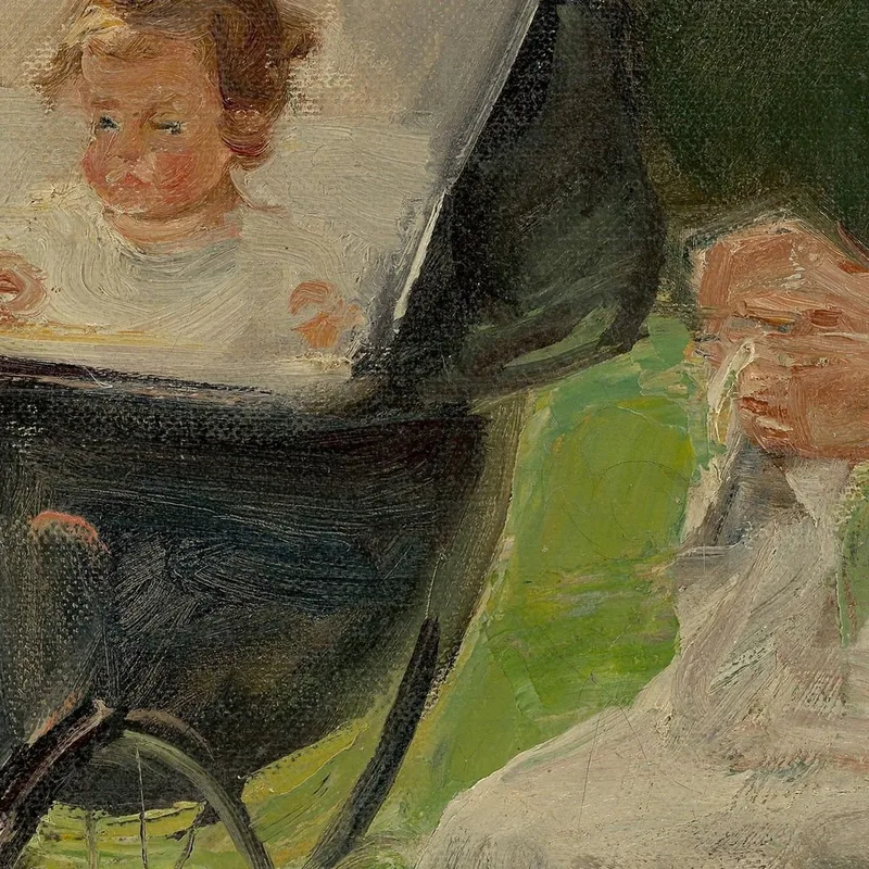 The Artist'S Granddaughter With Her Nanny In Wannsee Garden Max Liebermann