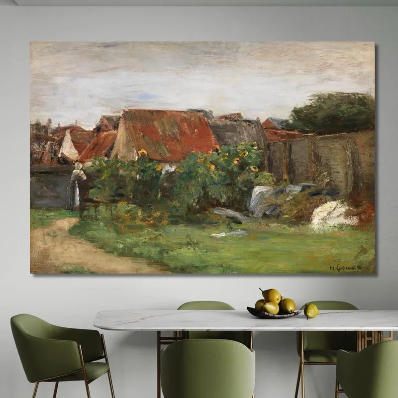 Dorfhäuser Mit Sonnenblumen Max Liebermann