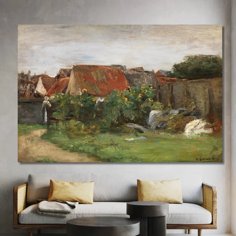 Dorfhäuser Mit Sonnenblumen Max Liebermann