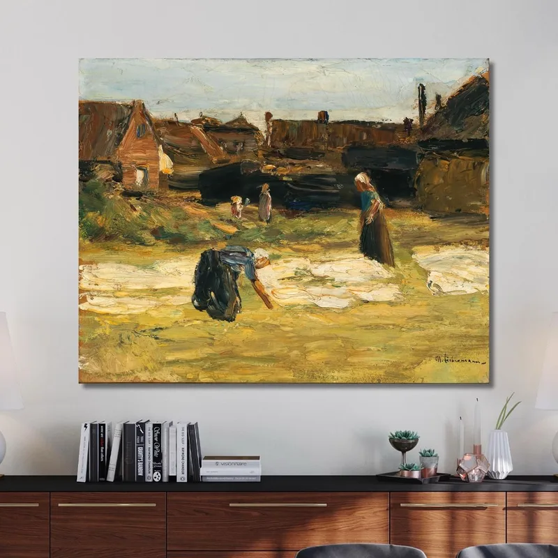 Village Corner With Bleaching Max Liebermann