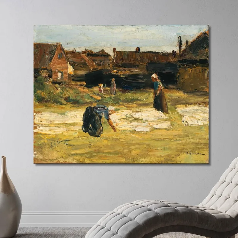 Village Corner With Bleaching Max Liebermann