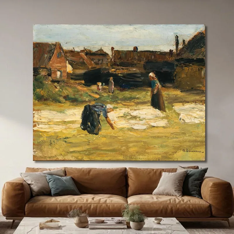 Village Corner With Bleaching Max Liebermann