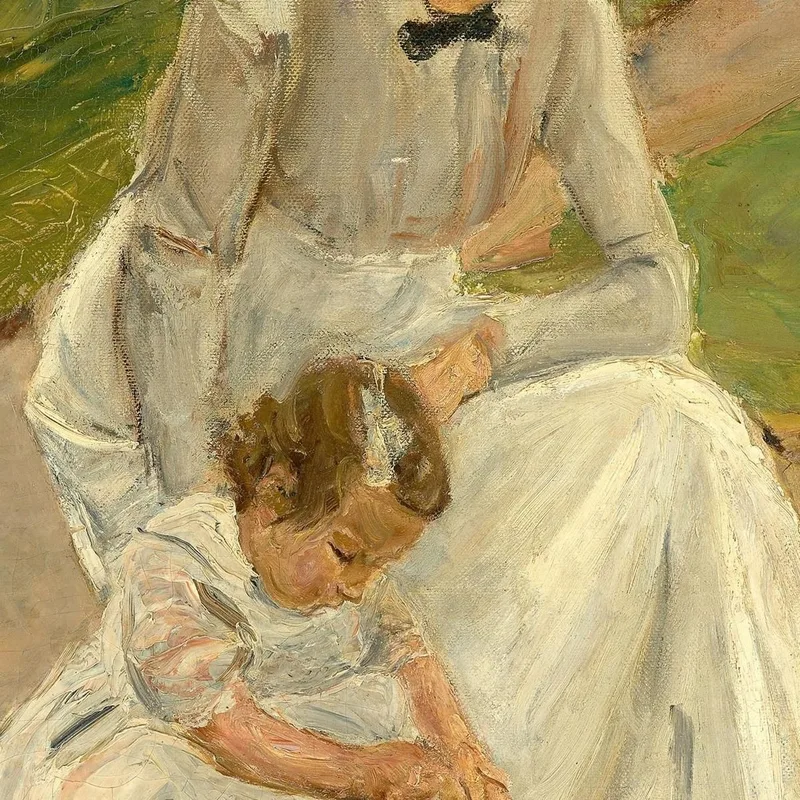 Granddaughter And Nanny Playing In The Garden Max Liebermann