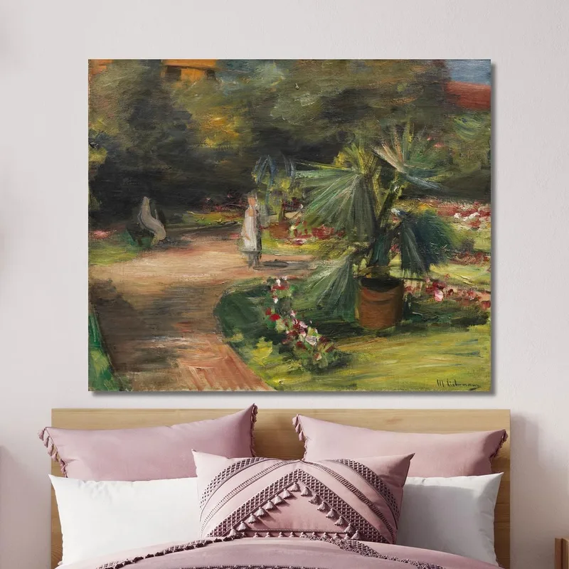 Garden With Palm And Two Female Figures Max Liebermann