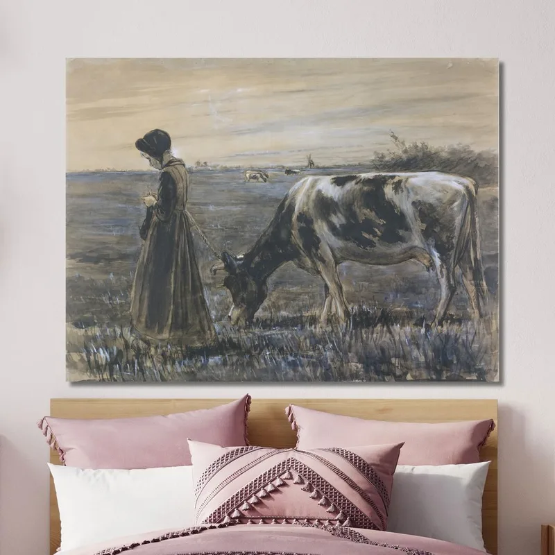 Girl With Cow Max Liebermann