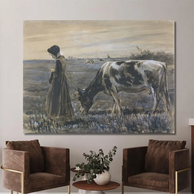 Girl With Cow Max Liebermann