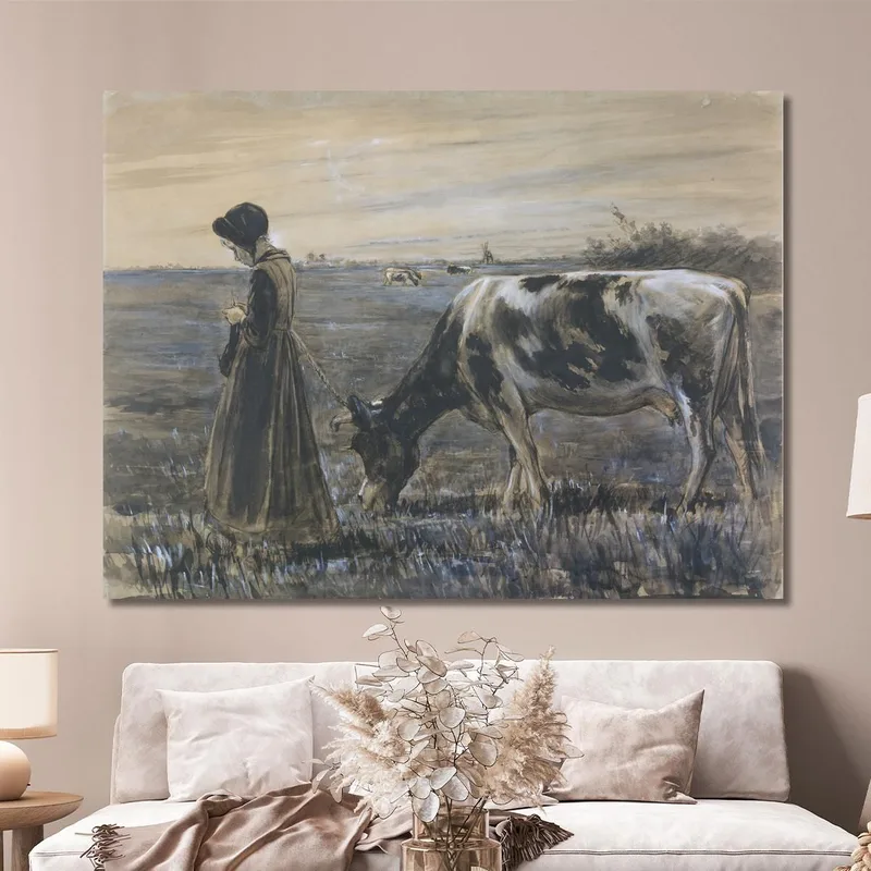 Girl With Cow Max Liebermann