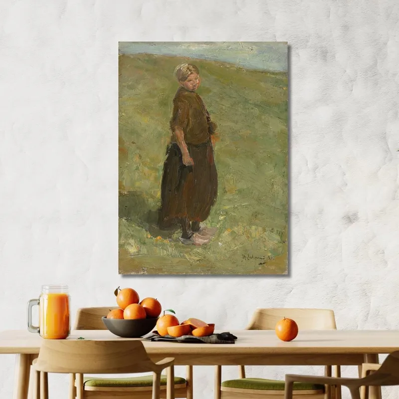 Girl Standing On The Dune Facing Right Max Liebermann