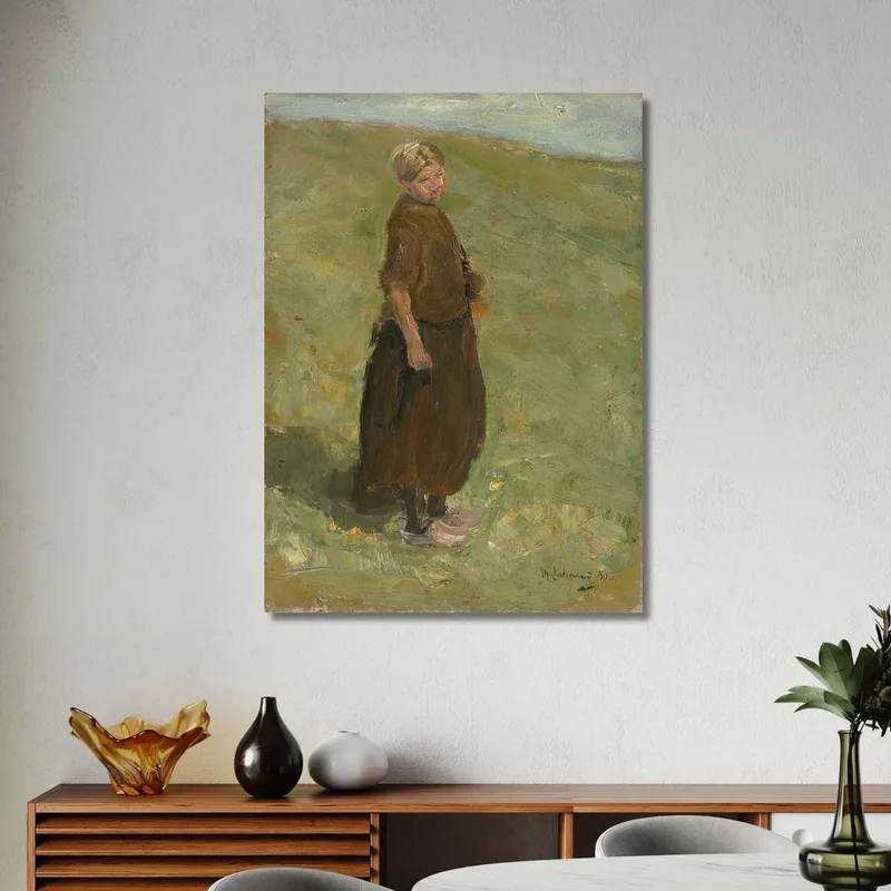 Girl Standing On The Dune Facing Right Max Liebermann