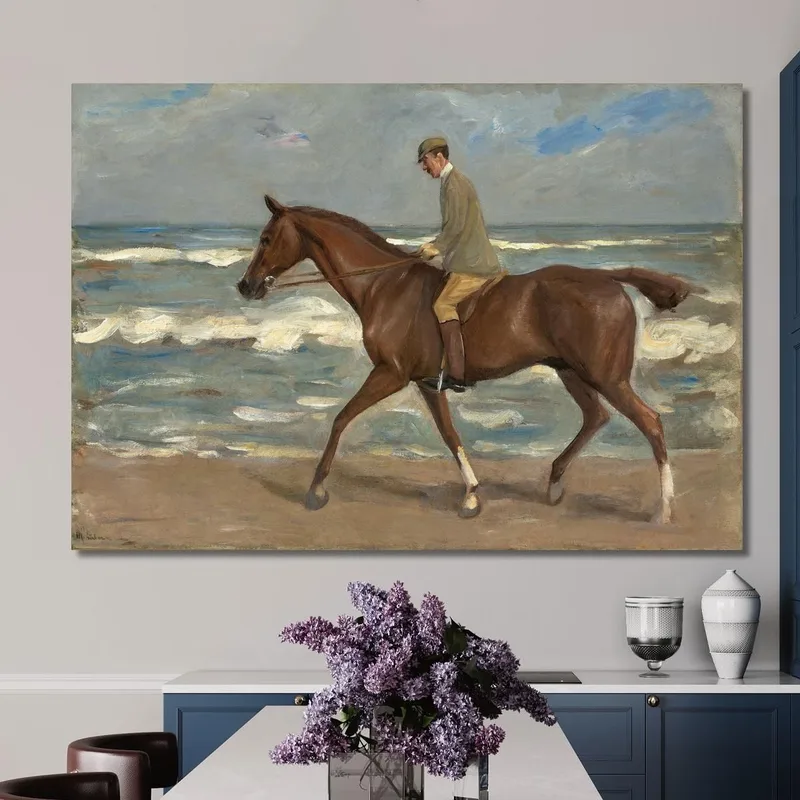 Rider On The Beach Facing Left Max Liebermann
