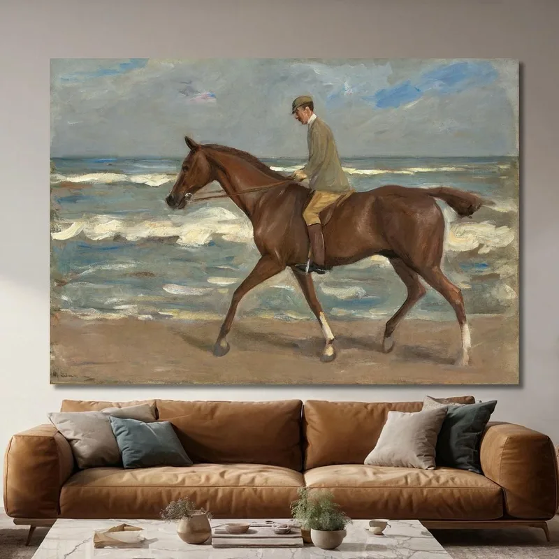 Rider On The Beach Facing Left Max Liebermann