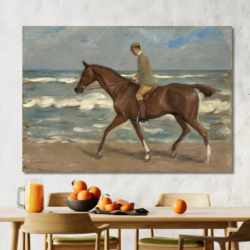 Rider On The Beach Facing Left Max Liebermann